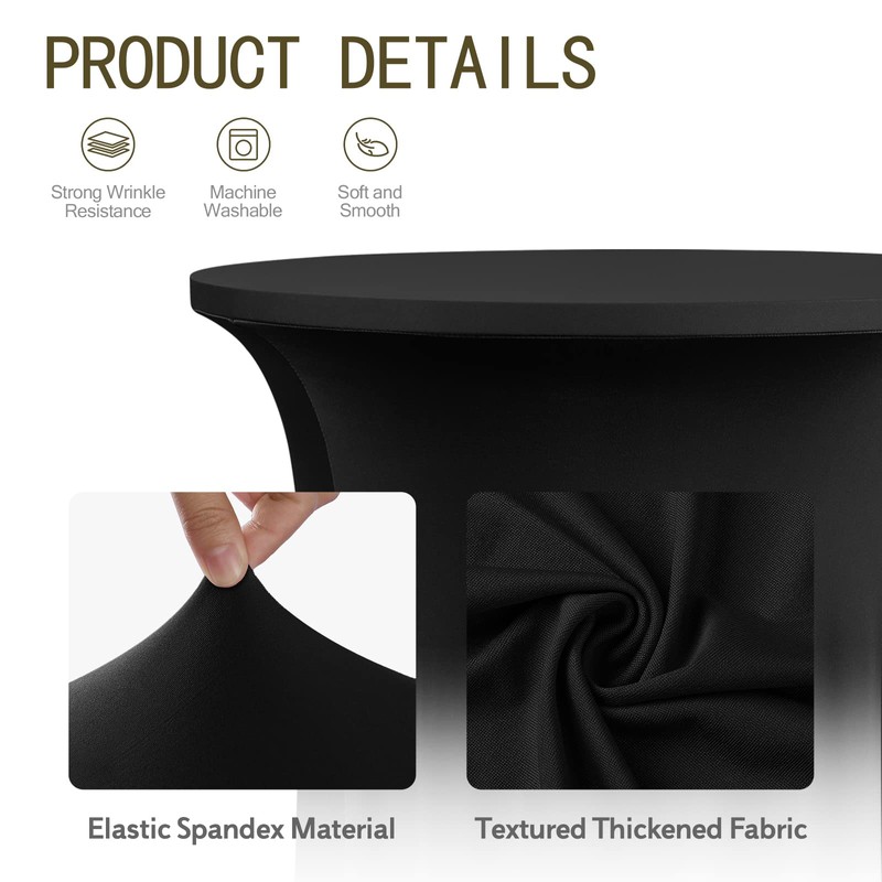 ANMINY Round Cocktail Table Covers with Ruffle Skirt Removable Washable