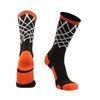 MadSportsStuff Crew Length Elite Basketball Socks with Net (Black/Orange, X-Large)