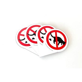 AllesKlaro® – Set of 4 – High-Quality Plug-In Signs – No Cat Litter Box – 150 x 110 mm – 4 mm Aluminium Composite Panel