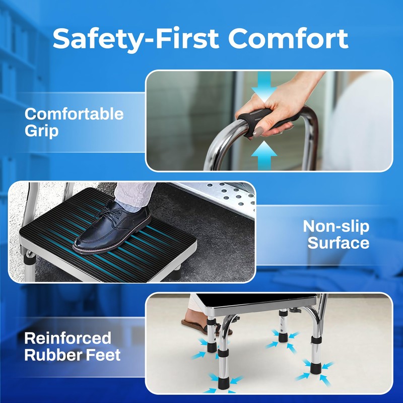 JJ CARE Step Stool with Handle for Elderly (300 lbs.