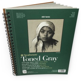 And kinghornei Spiral Toned Sketch Book 9" X 12", Gray 50 Sheets