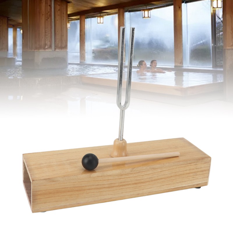 256Hz Tuning Fork with Wood Resonance Box and Hammer Sound