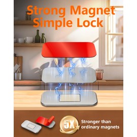 6 Pack Magnetic Cabinet Door Catch Latches, Ultra Thin Cabinet Door Magnets with Strong Adhesive for Drawer Closed, No Drill Magnets for Kitchen Cabinets Cupboards, Bathroom Vanities, Closets Closure