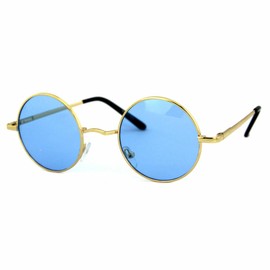 Round Glasses Round Glasses Round Shape Date Glasses AD43 Light Color Sunglasses Round Metal Mens Womens Common UV Protection -