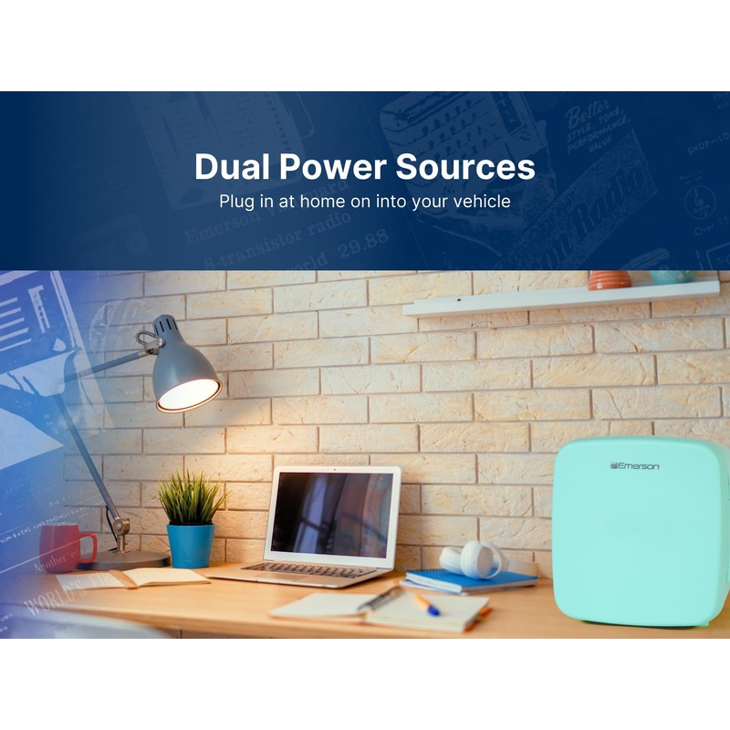 Emerson EFC-5001-BLACK Portable Mini Fridge Cooler XL, Black