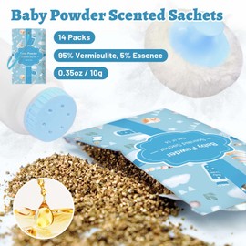 STRN Scented Sachets for Drawer and Closet, Baby Powder Scent 14 Packs