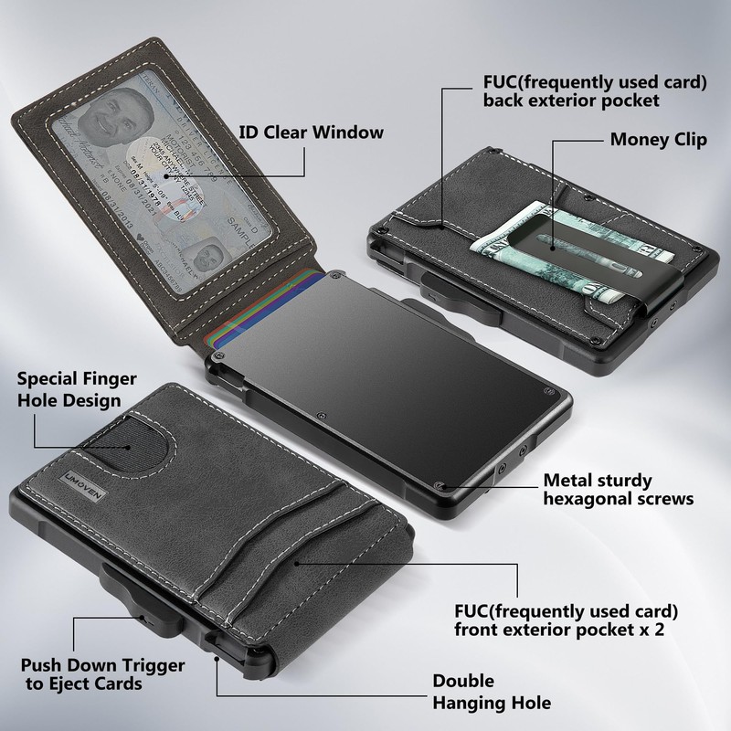 umoven Wallet for Men - with Money Clip Slim Leather