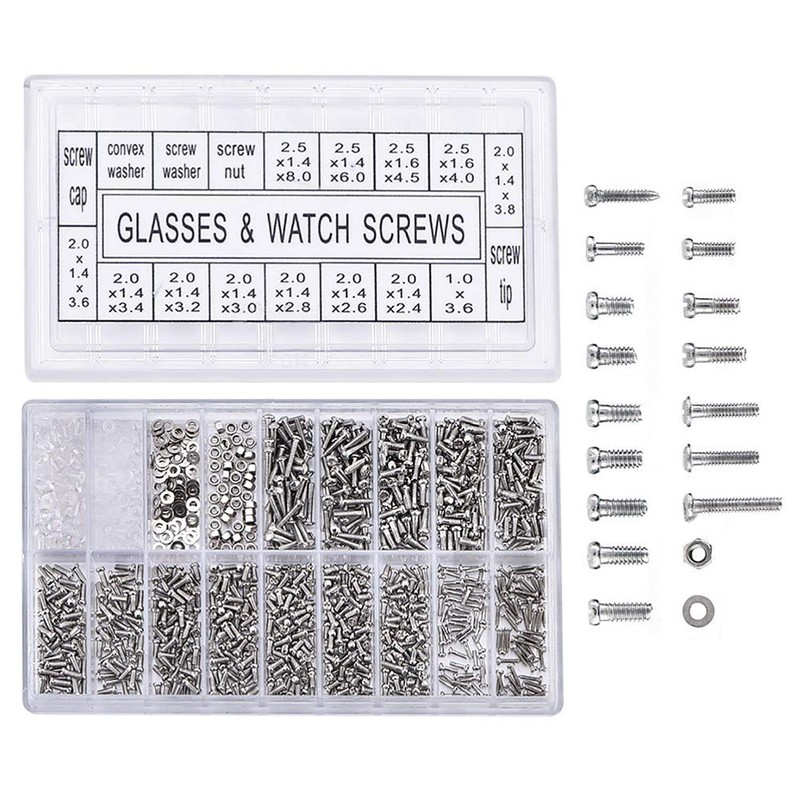 Yosoo - 1000 Piezas Micro Tornillos de Acero Inoxidable