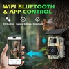 Solar Trail Camera 60MP 4K, WiFi Bluetooth, Game Camera with