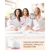 mikimini White Shower Cap Waterproof Reusable, Double Layers Bathing Hair
