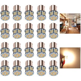 KISLED 12V RV LED Lights, 1141 1156 1003 1073 BA15S 7506 LED Bulbs for RV Camper Trailer Boat Trunk Interior Indoor Tail Lights, Warm White(20-Packs)