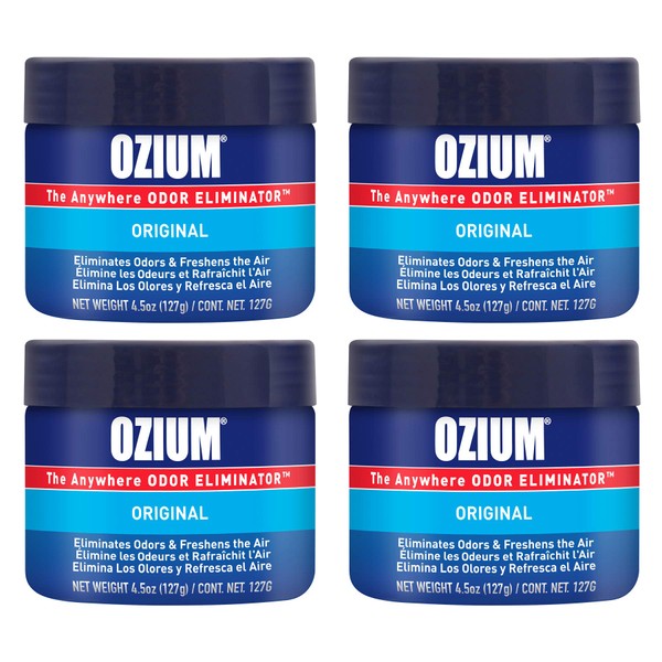 Ozium 4.5 Oz. 4 Pack Odor Eliminating Gel for Homes, Cars, Offices and More, Original Scent, 4 Pack