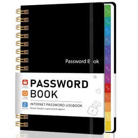Password Keeper Book with Alphabetical Tabs for Senior, Password Book - 5.8" X 8.2", Internet Address and Password Logbook, Password Notebook Organizer for Website Login, Gifts for Home and Office