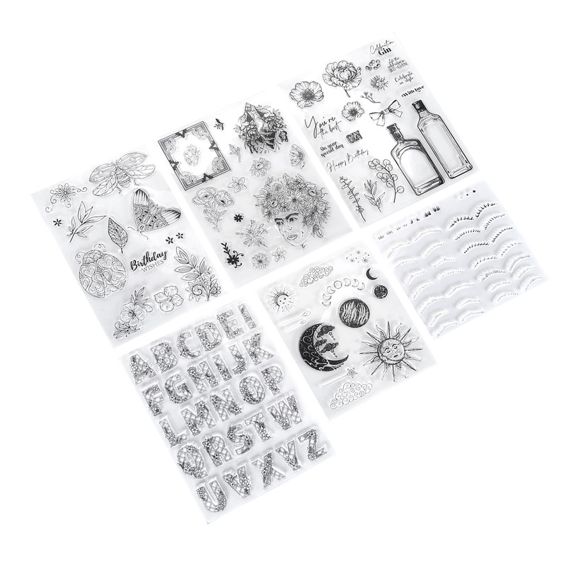 6pcs Silicone Embossing Folders Multipurpose DIY Craft Template Molds for