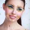 Golden Yellow Face Gems Temporary Tattoos Rhinestones Stickers 3/4/5/6/8 MM