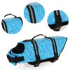 Dog Life Jacket Blue Bone Pattern Reflective Pet Dog Lifesaver