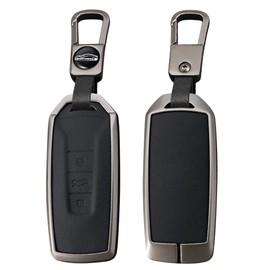 TECART Smart Key Case Key Protection Case Fits Volkswagen VW Touareg 2018 2019 2020 2021 2022 2023 Leather Key Fob Cover Key Protection Key Case 3 Buttons A Black