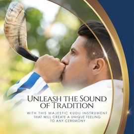 Shofar Horn Instrument – RAM Shofar Angels Musical Instrument – Half Polished/Natural (18-20, Full Set)