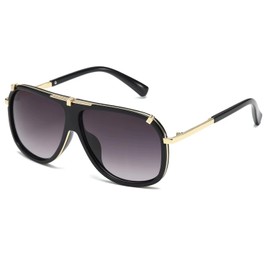 AEVOGUE Sunglasses For Men Goggle Alloy Big Frame Metal Punk Style Shield AE0336