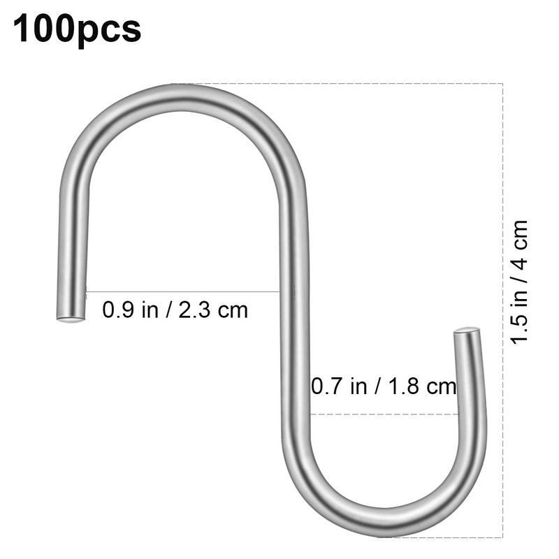 TOPBATHY 100 Pcs S Hooks S Shaped Hook Heavy Duty
