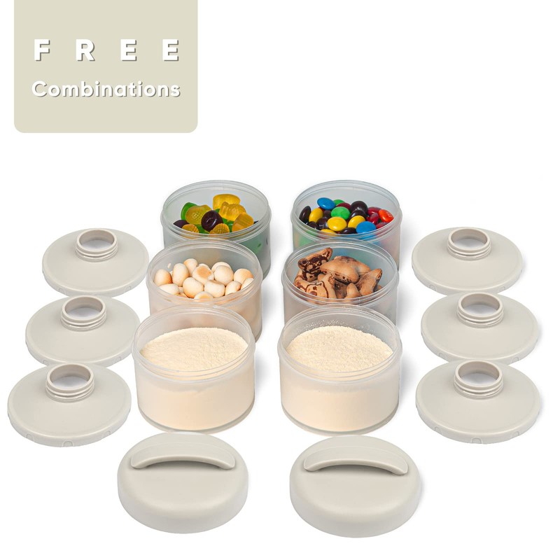 Termichy Stackable Formula Dispenser Portable Milk Powder Container, 2 Pack,