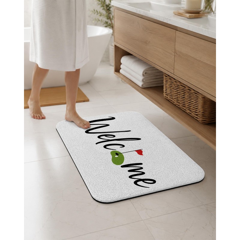 Golf Welcome Door Mat Outdoor 17x30 Inch, Golfer Gifts for