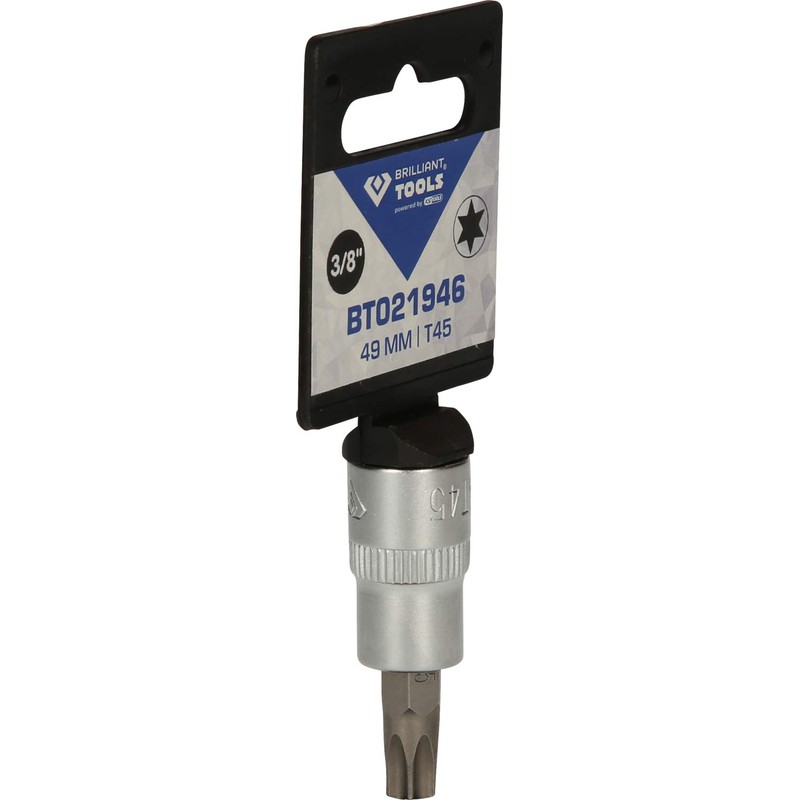 BRILLIANT TOOLS BT021946 3/8 Inch Torx Bit Socket, T45 [Powered