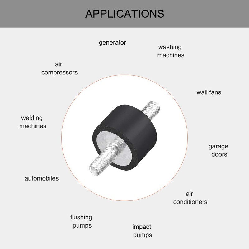 sourcing map 8 pieces rubber shock absorber double ends rubber