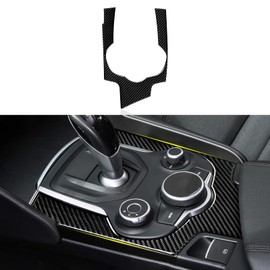 2 x Switch Lever Sticker, Carbon Fibre Compatible with Alfa Romeo Giulia 2017, 2018, 2019 Accessories, Stelvio Not Suitable (Only for Left Hand Drive)