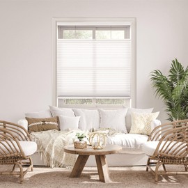 DEZ FURNISHINGS Cordless 1.5" Light Filtering Top Down Bottom Up Cellular Shade, 58" W x 84" H, White