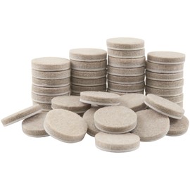 SoftTouch 1" Round Heavy-Duty Self-Stick Felt Furniture Pads - Protect Surfaces from Scratches & Damage, Beige (48 Pack)