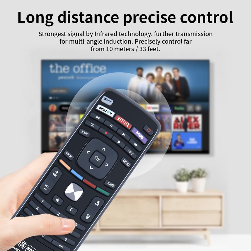 PZL XRT302 Replacement for Vizio TV Remote Control QWERTY Keyboard