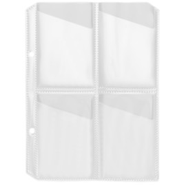 10 Pack 4 Pocket Sleeve for Yoto Card case, 2 Holes Fit 2 Rings Card Case Card Holder Card Binder, Transparent Inside Page