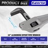 KARRYTON 24 Inch Aluminum Offset Pipe Wrench, 4"/101mm Adjustable Jaw
