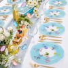 WDF 20PCS Blue Butterfly Plates - Baroque Spring Plates Disposable