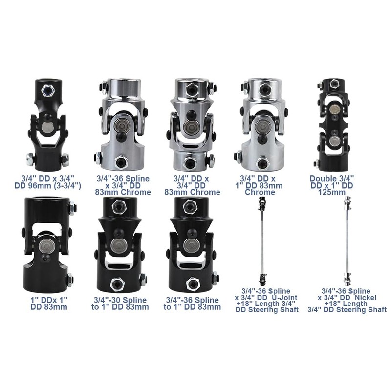 COOL STAR 23" Length 3/4" DD Surface Plated U-Joints Universal