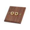 Double Toggle Switch Retro Walnut Wood Wall Mount Panel with
