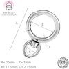 MY-BEAD Chain Clasp 20 mm 925 Sterling Silver Spring Clasp