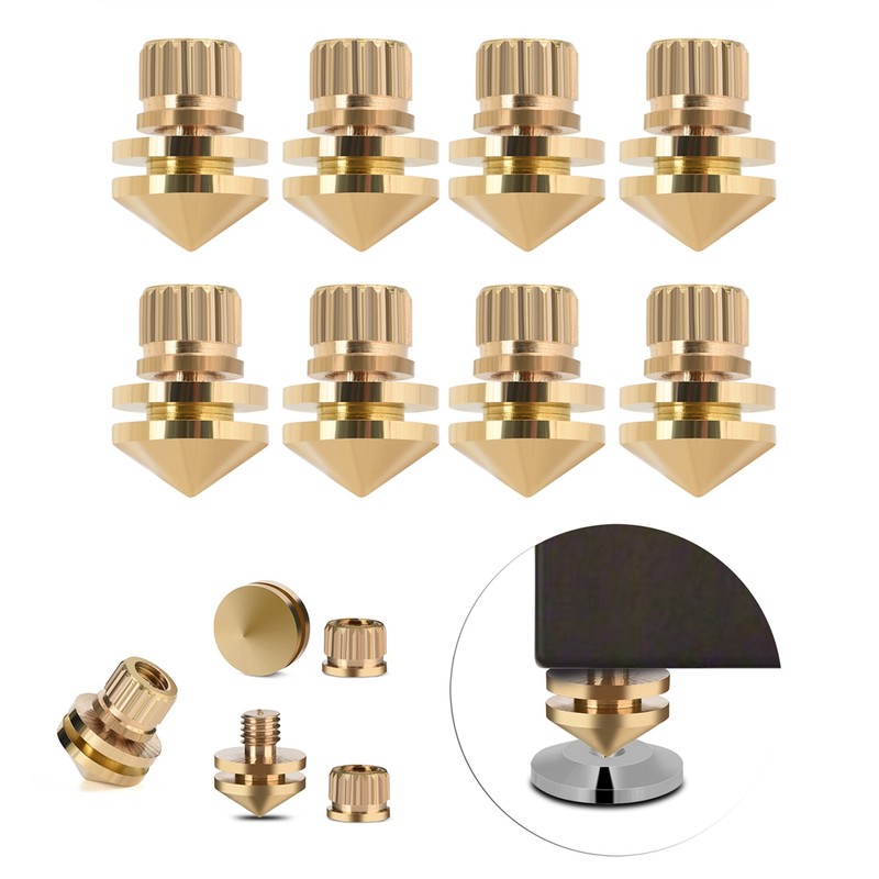 8 Pcs Copper Speaker Suspension Spikes Isolation Stands Foot Base