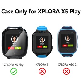 for XPLORA X5 Play Case, XPLORA X5 Play Screen Protector, HD Ultra Thin Hard PC Scratch Resistant Case Touch Sensitive Screen Protector Full Protective Case Bumper Cover for XPLORA X5 Play Black