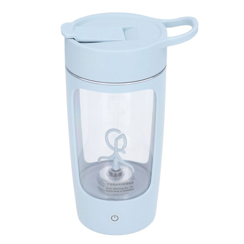 Electric Shaker Bottle 650mL USB Charging Portable Blue BPA Free