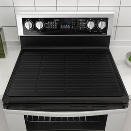 Rumlick Silicone Stove Top Covers for Electric Stove, Heavy Duty Glass Stove Top Cover Protector (Matte Black, 28"L x 20"W)