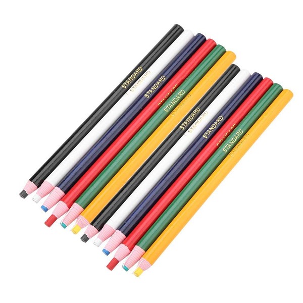 12pcs Professional Tailor Sewing Pencil Multi-Colors Cutting-Free Seamstress Chalk Marker Fabric Sewing Tracing Tool