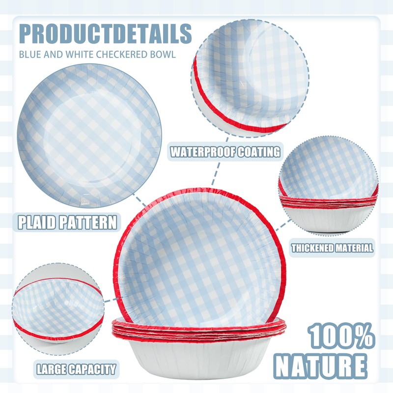 Cherypick Paper Bowls 8 oz/240 ml, 30 Pack Strong &