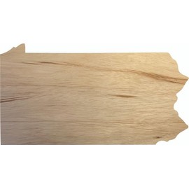 Pennsylvania Wooden State 5" Cutout, Unfinished Real Wood State Shape, Craft