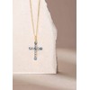 S.Leaf Cross Necklace for Women Cross Chain Necklace Sterling Silver