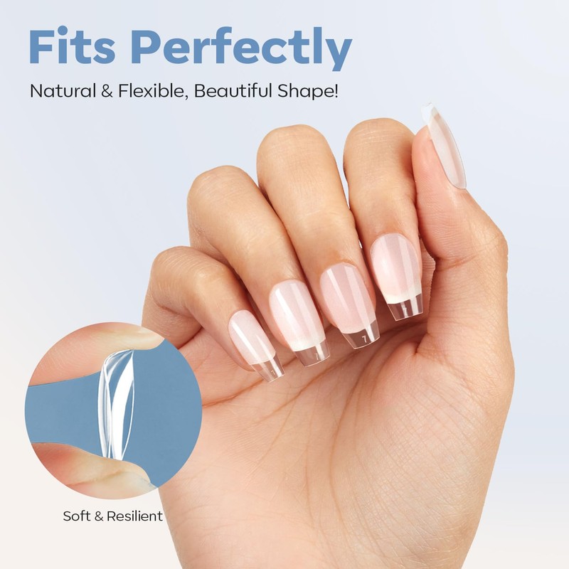 Modelones Nail Tips, 216 Pieces, Full Cover Nail Tips Set,