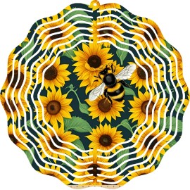 Versatility Sunflower Wind Spinner 10" Metal Sunflower Yellow Outdoor Garden Yard Whirligig