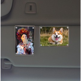 XMALL 2Pcs Car Picture Holder, Suitable for car Visor,Universal for Any Vehicle Model，Show Personal or Family Photos，Great Gift for Drivers，3.5"X2.4" ﻿