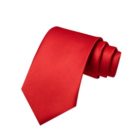 SUJIBHI Men Tie Classic Men's Solid Satin Neck Tie Solid Color Formal Neckties with Multiple Colors for Men Business Wedding Party Work Tie,8cm (Red)